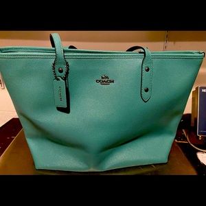 Coach cross grain city tote bag - Teal